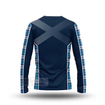 Tartan Vibes Clothing Roberton Tartan Long Sleeve T-Shirt with Family Crest and Scottish Thistle Vibes Sport Style