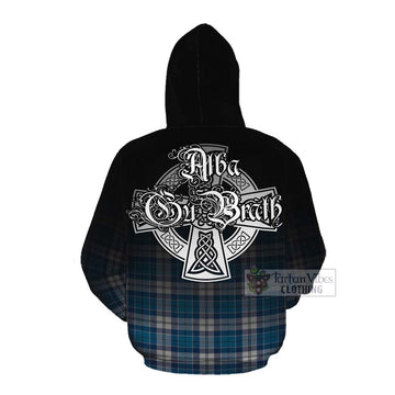 Tartan Vibes Clothing Roberton Tartan Cotton Hoodie Featuring Alba Gu Brath Family Crest Celtic Inspired
