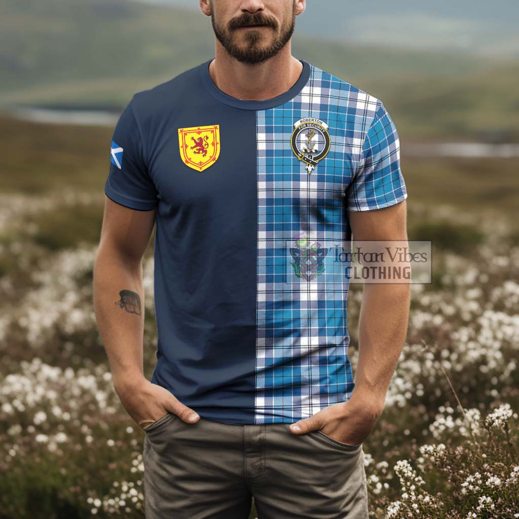 Roberton Tartan T-Shirt Alba with Scottish Lion Royal Arm Half Style - Tartan Vibes Clothing