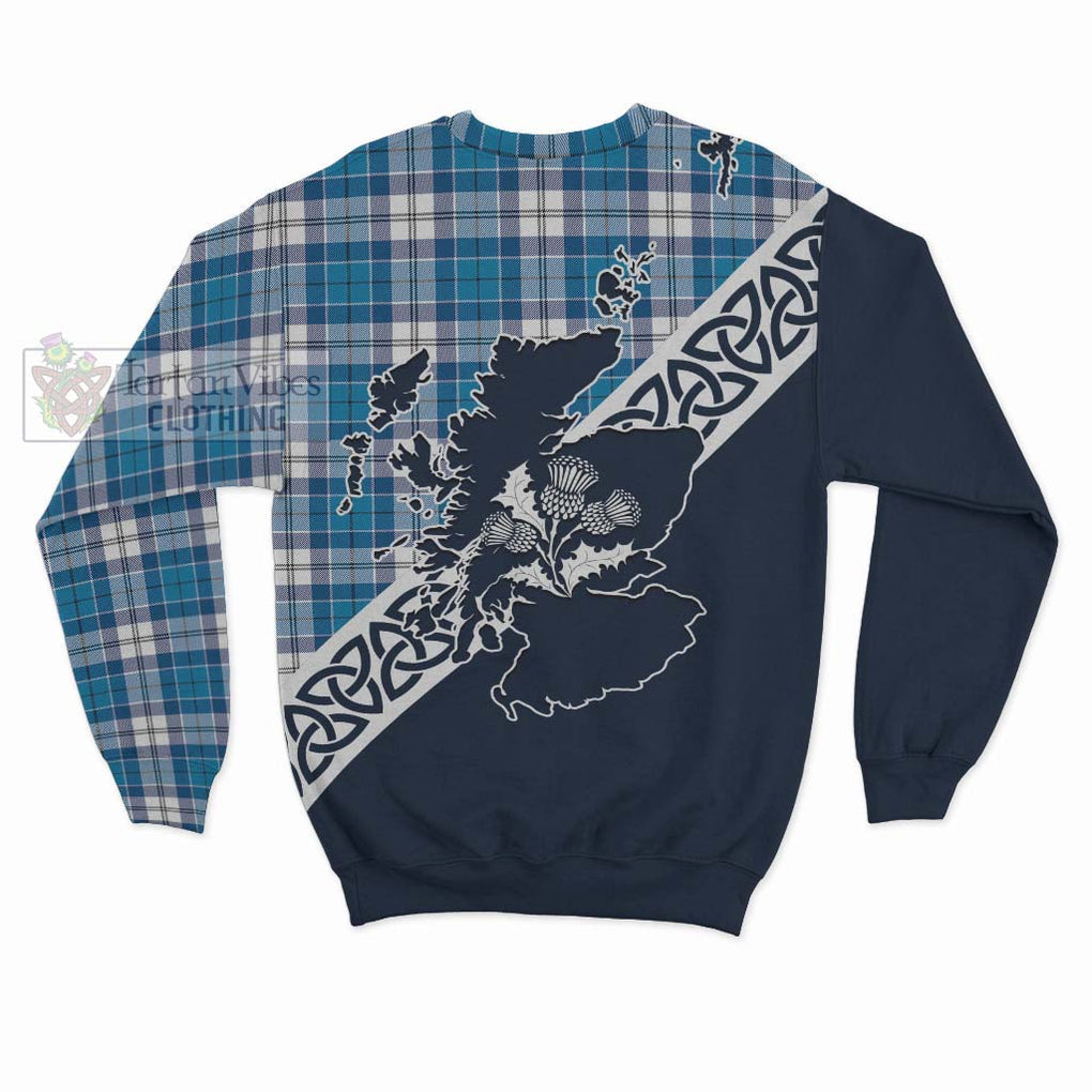 Roberton Tartan Sweatshirt Featuring Thistle and Scotland Map - Tartan Vibes Clothing