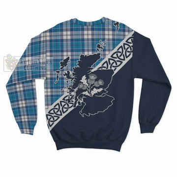 Roberton Tartan Sweatshirt Featuring Thistle and Scotland Map - Tartan Vibes Clothing