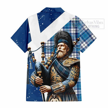 Roberton Tartan Hawaiian Shirt with Family Crest Scottish Bagpiper Vibes - Tartan Vibes Clothing
