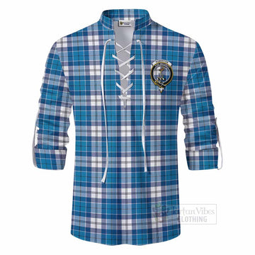 Roberton Tartan Ghillie Kilt Shirt with Family Crest DNA In Me Style - Tartan Vibes Clothing