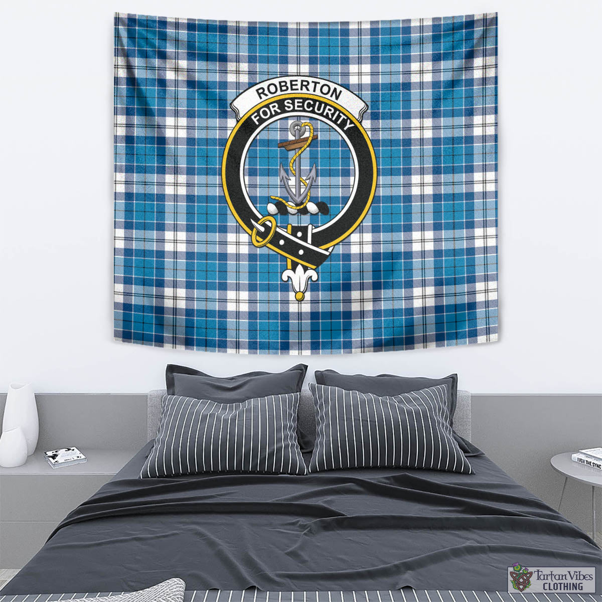 Roberton Tartan Tapestry Wall Hanging and Home Decor for Room with Family Crest - Tartan Vibes Clothing