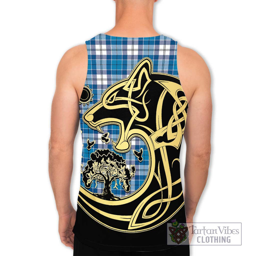 Roberton Tartan Men's Tank Top with Family Crest Celtic Wolf Style - Tartan Vibes Clothing