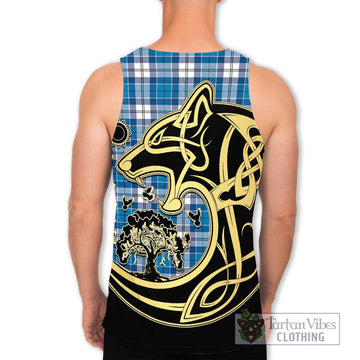 Roberton Tartan Men's Tank Top with Family Crest Celtic Wolf Style - Tartan Vibes Clothing