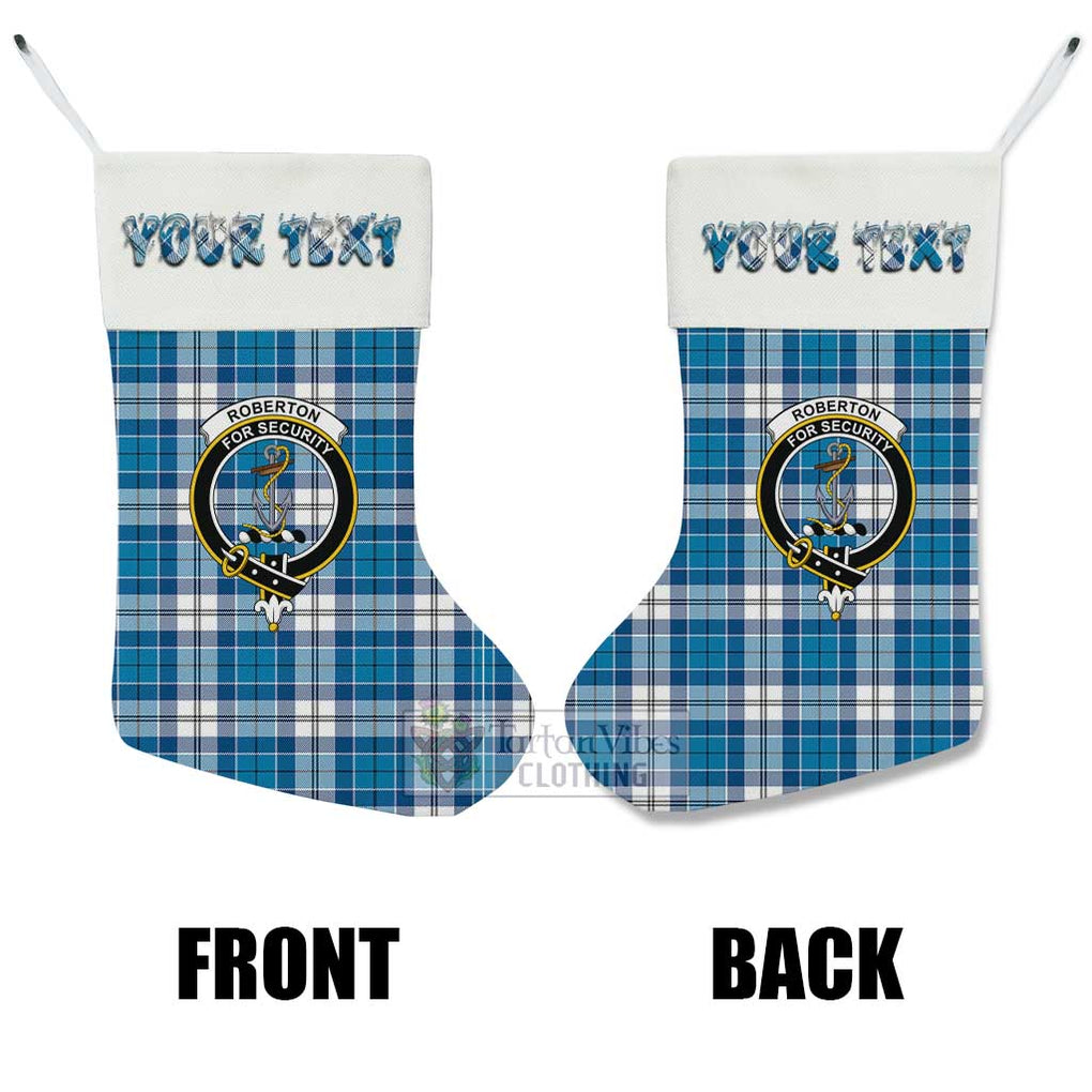Roberton Tartan Family Crest Christmas Stocking with Personalized Text - Tartan Vibes Clothing