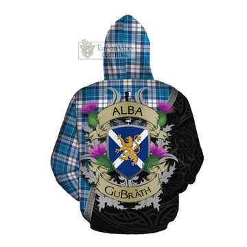 Roberton Tartan Family Crest Cotton Hoodie Lion Rampant Royal Thistle Shield Celtic Inspired Pullover Hoodie - Tartan Vibes Clothing