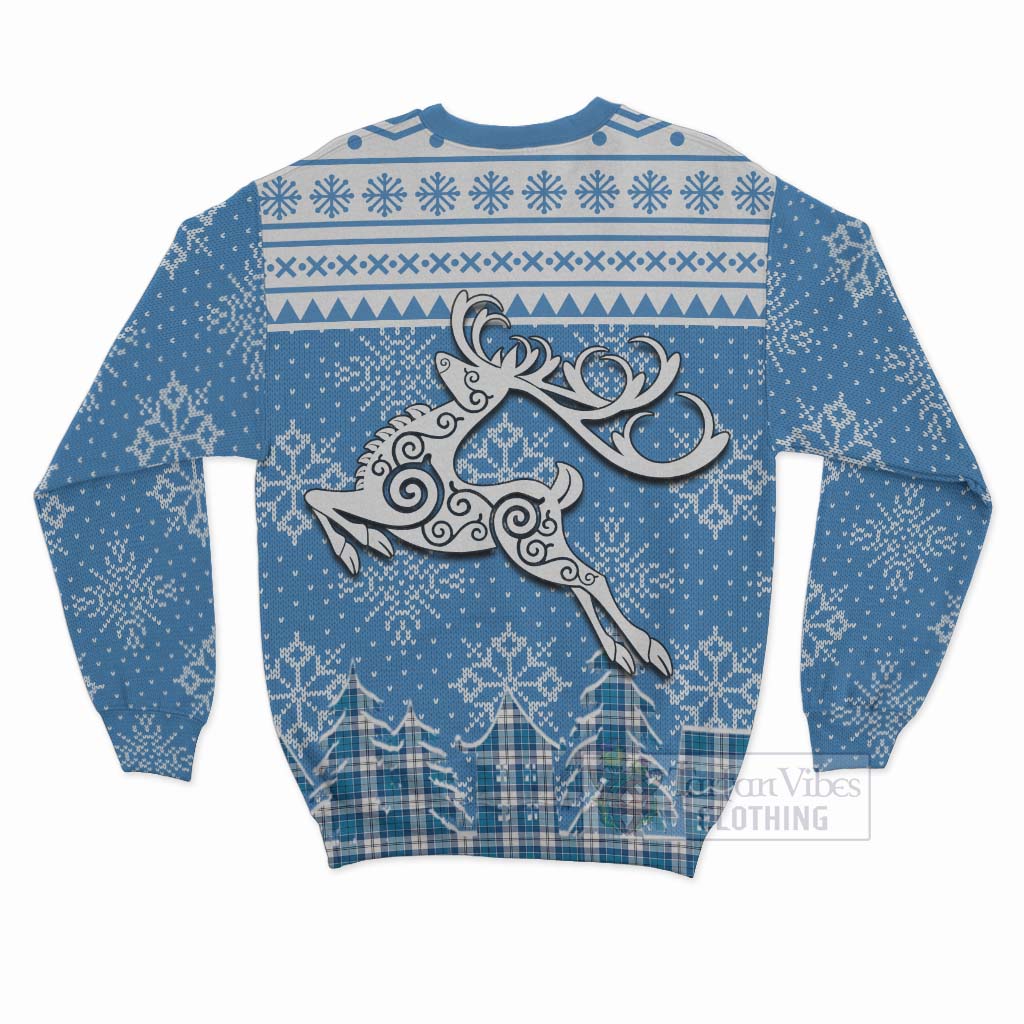 Roberton Clan Christmas Sweatshirt Celtic Reindeer Style - Tartan Vibes Clothing
