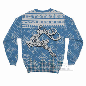 Roberton Clan Christmas Sweatshirt Celtic Reindeer Style - Tartan Vibes Clothing