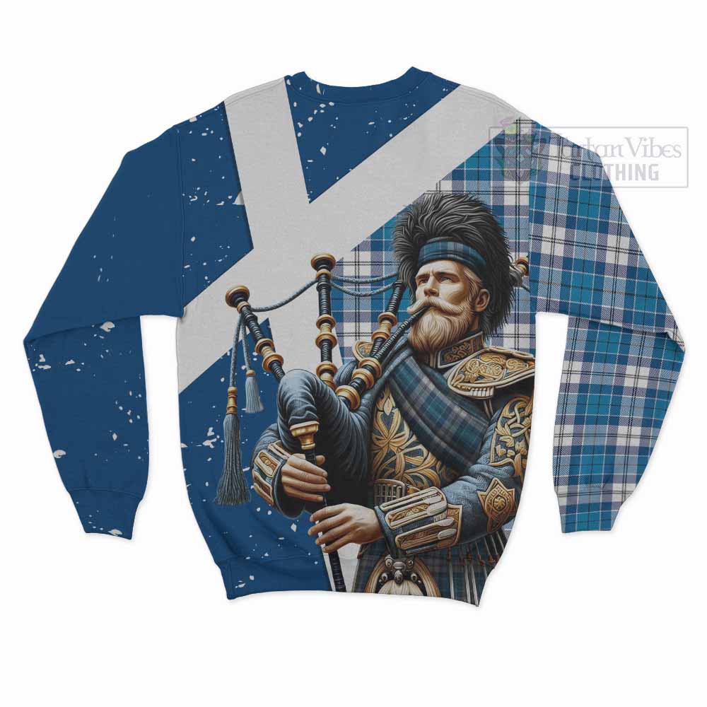 Roberton Tartan Sweatshirt with Family Crest Scottish Bagpiper Vibes - Tartan Vibes Clothing