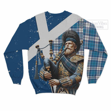 Roberton Tartan Sweatshirt with Family Crest Scottish Bagpiper Vibes - Tartan Vibes Clothing