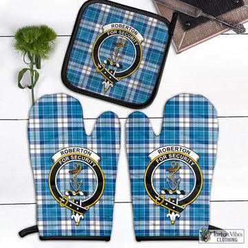 Roberton Tartan Combo Oven Mitt & Pot-Holder with Family Crest - Tartan Vibes Clothing