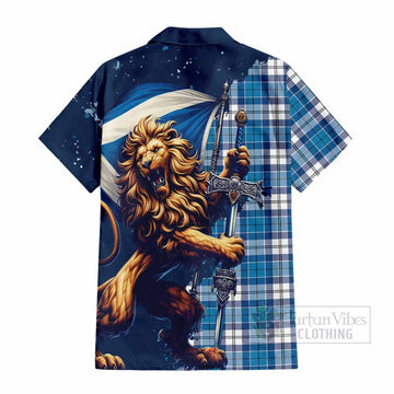 Roberton Tartan Family Crest Hawaiian Shirt with Scottish Majestic Lion - Tartan Vibes Clothing