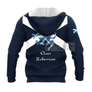 Roberton Tartan Lion Rampant Knitted Hoodie Proudly Display Your Heritage with Alba Gu Brath and Clan Name - Tartan Vibes Clothing