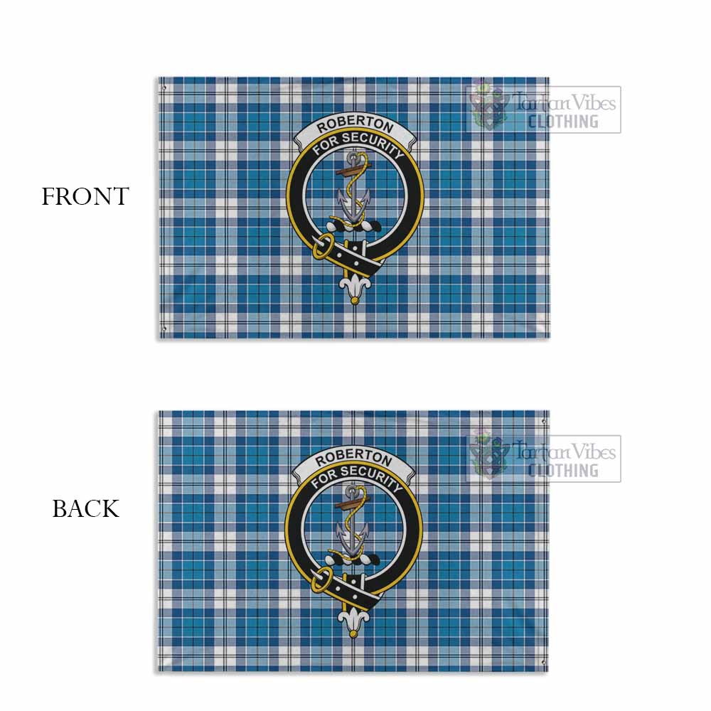 Tartan Vibes Clothing Roberton Tartan House Flag with Family Crest