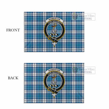 Tartan Vibes Clothing Roberton Tartan House Flag with Family Crest