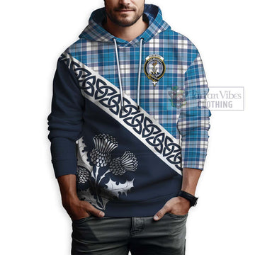 Roberton Tartan Hoodie Featuring Thistle and Scotland Map - Tartan Vibes Clothing