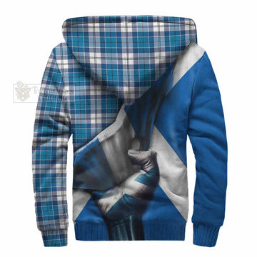 Roberton Tartan Sherpa Hoodie with Family Crest Scotland Patriotic Style - Tartan Vibes Clothing