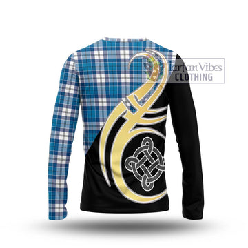 Roberton Tartan Long Sleeve T-Shirt with Family Crest and Celtic Symbol Style - Tartan Vibes Clothing