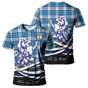 Roberton Tartan T-Shirt with Alba Gu Brath Regal Lion Emblem - Tartan Vibes Clothing