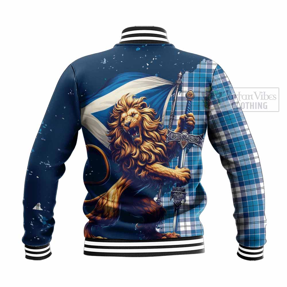 Roberton Tartan Family Crest Baseball Jacket with Scottish Majestic Lion - Tartan Vibes Clothing