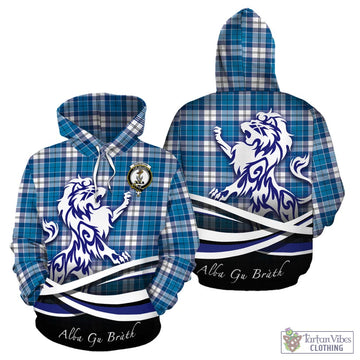Roberton Tartan Hoodie with Alba Gu Brath Regal Lion Emblem - Tartan Vibes Clothing