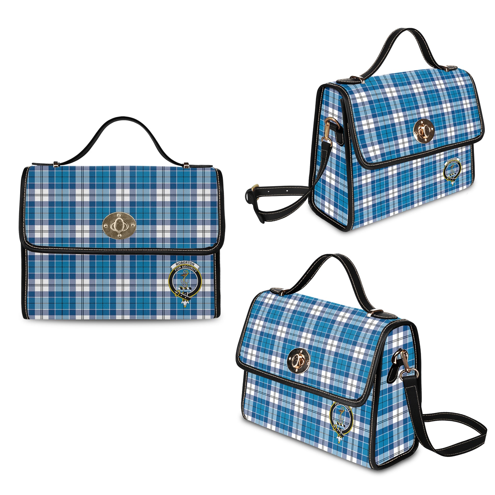 roberton-tartan-leather-strap-waterproof-canvas-bag-with-family-crest
