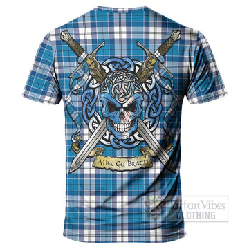Roberton Tartan T-Shirt with Family Crest Celtic Skull Style - Tartan Vibes Clothing