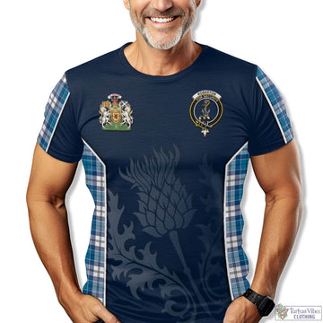 Roberton Tartan T-Shirt with Family Crest and Scottish Thistle Vibes Sport Style - Tartan Vibes Clothing