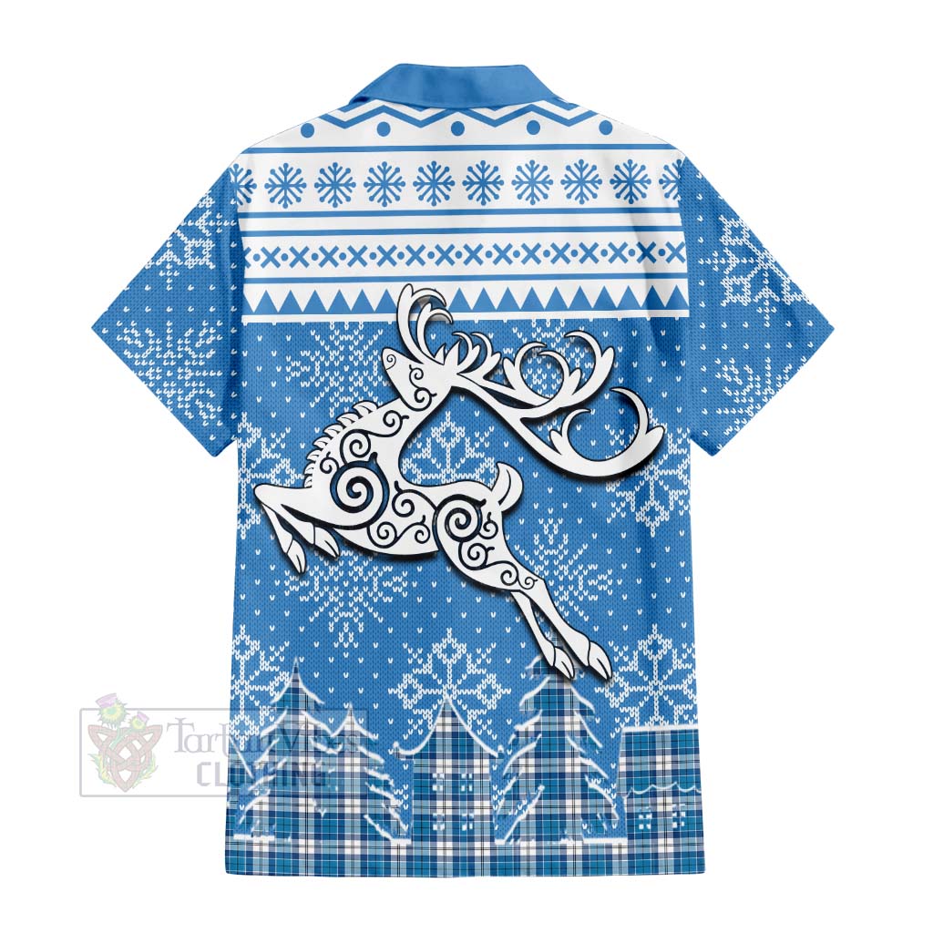Roberton Clan Christmas Hawaiian Shirt Celtic Reindeer Style - Tartan Vibes Clothing