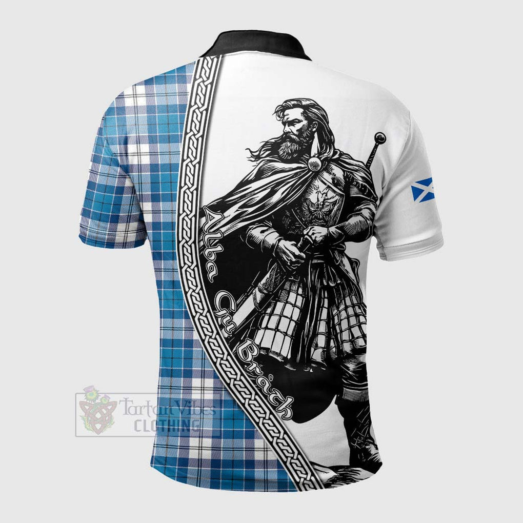 Roberton Tartan Clan Crest Polo Shirt with Highlander Warrior Celtic Style - Tartan Vibes Clothing