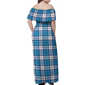 Roberton Tartan Off Shoulder Long Dress - Tartan Vibes Clothing