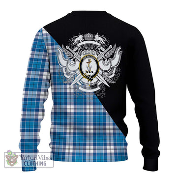 Roberton Tartan Ugly Sweater with Family Crest and Military Logo Style - Tartan Vibes Clothing