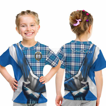 Roberton Tartan Kid T-Shirt with Family Crest Scotland Patriotic Style - Tartan Vibes Clothing