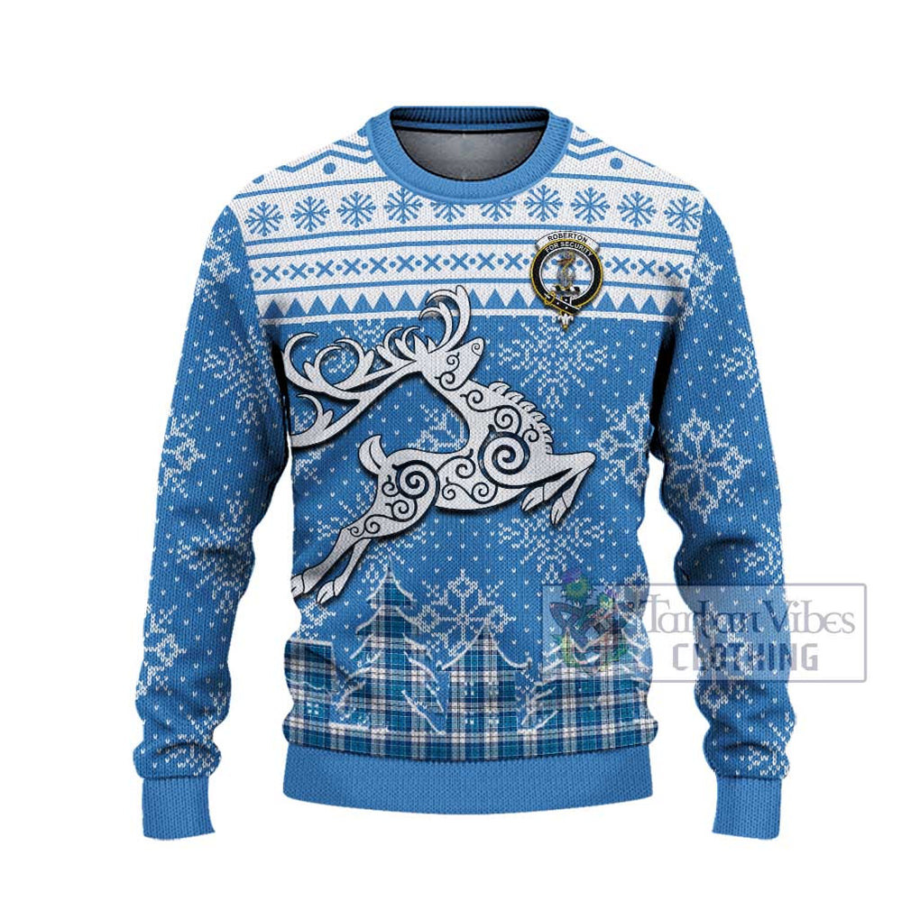 Roberton Clan Christmas Ugly Sweater Celtic Reindeer Style - Tartan Vibes Clothing