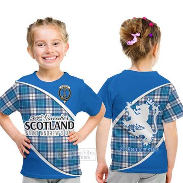 Roberton Family Crest Tartan Kid T-Shirt Celebrate Saint Andrew's Day in Style - Tartan Vibes Clothing