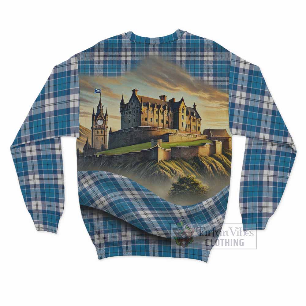 Roberton Tartan Family Crest Sweatshirt with Scottish Ancient Castle Style - Tartan Vibes Clothing