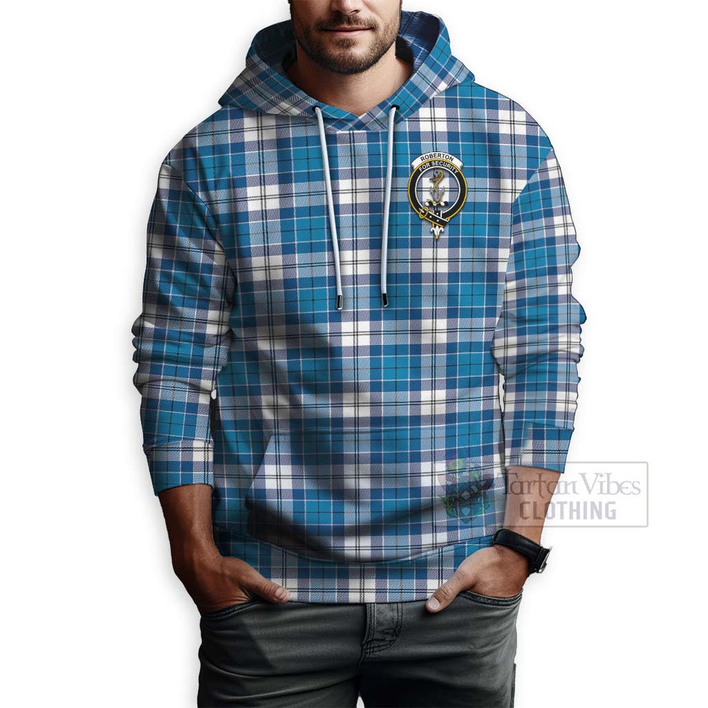 Roberton Tartan Hoodie with Family Crest Celtic Skull Style - Tartan Vibes Clothing