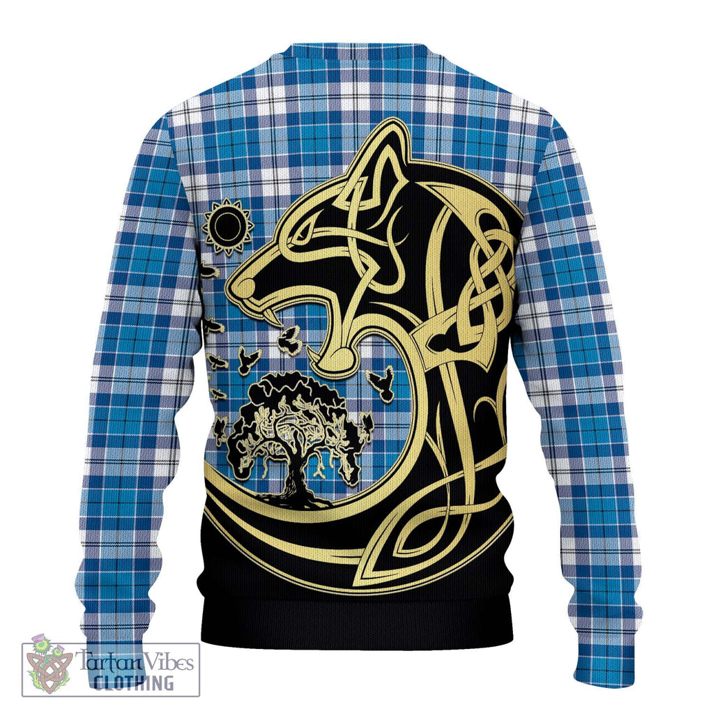 Roberton Tartan Ugly Sweater with Family Crest Celtic Wolf Style - Tartan Vibes Clothing