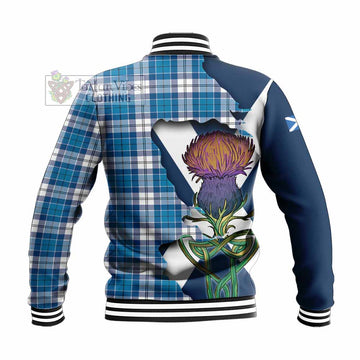 Roberton Tartan Family Crest Baseball Jacket Scottish Thistle Celtic Inspired - Tartan Vibes Clothing