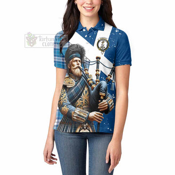 Roberton Tartan Women's Polo Shirt with Family Crest Scottish Bagpiper Vibes - Tartan Vibes Clothing