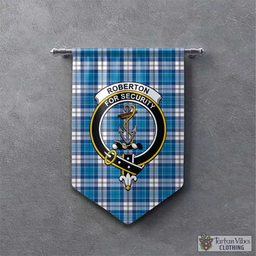Roberton Tartan Gonfalon, Tartan Banner with Family Crest - Tartan Vibes Clothing