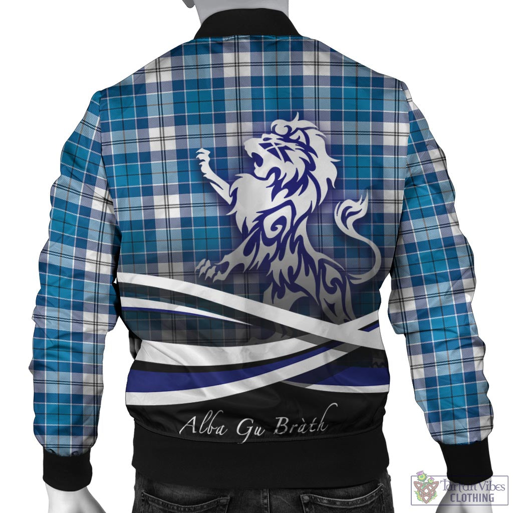 Roberton Tartan Bomber Jacket with Alba Gu Brath Regal Lion Emblem - Tartan Vibes Clothing