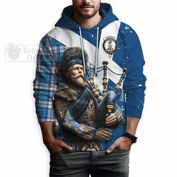 Roberton Tartan Hoodie with Family Crest Scottish Bagpiper Vibes - Tartan Vibes Clothing