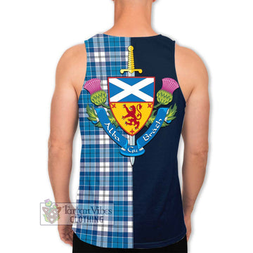 Roberton Tartan Men's Tank Top Alba with Scottish Lion Royal Arm Half Style - Tartan Vibes Clothing