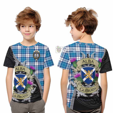 Roberton Tartan Family Crest Kid T-Shirt Lion Rampant Royal Thistle Shield Celtic Inspired - Tartan Vibes Clothing