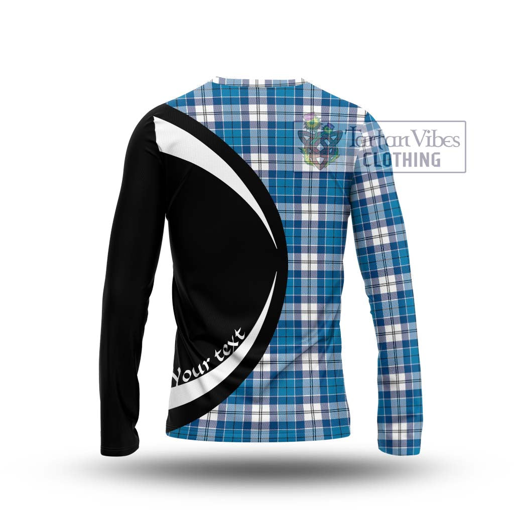 Roberton Tartan Long Sleeve T-Shirt with Family Crest Circle Style - Tartan Vibes Clothing