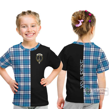 Roberton Tartan Kid T-Shirt with Family Crest and Half Of Me Style - Tartan Vibes Clothing