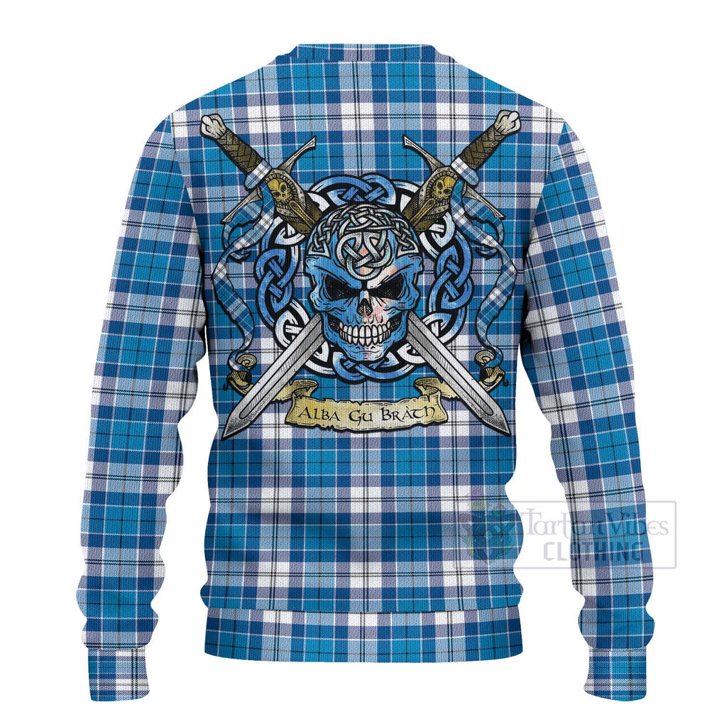 Roberton Tartan Ugly Sweater with Family Crest Celtic Skull Style - Tartan Vibes Clothing